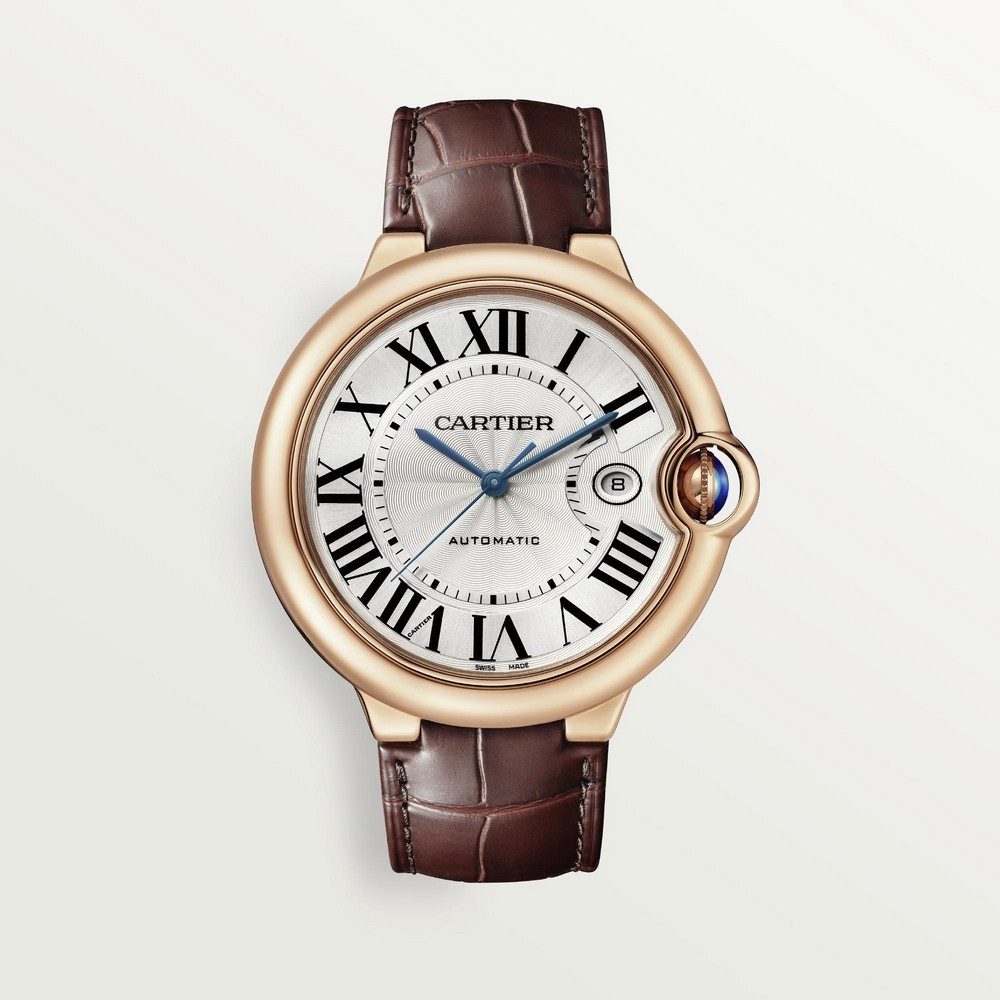 Đồng Hồ Cartier Ballon Bleu De Cartier Watch 42mm Nam Xám Vàng Nâu